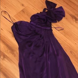 One shoulder Adrianna Papell formal gown.